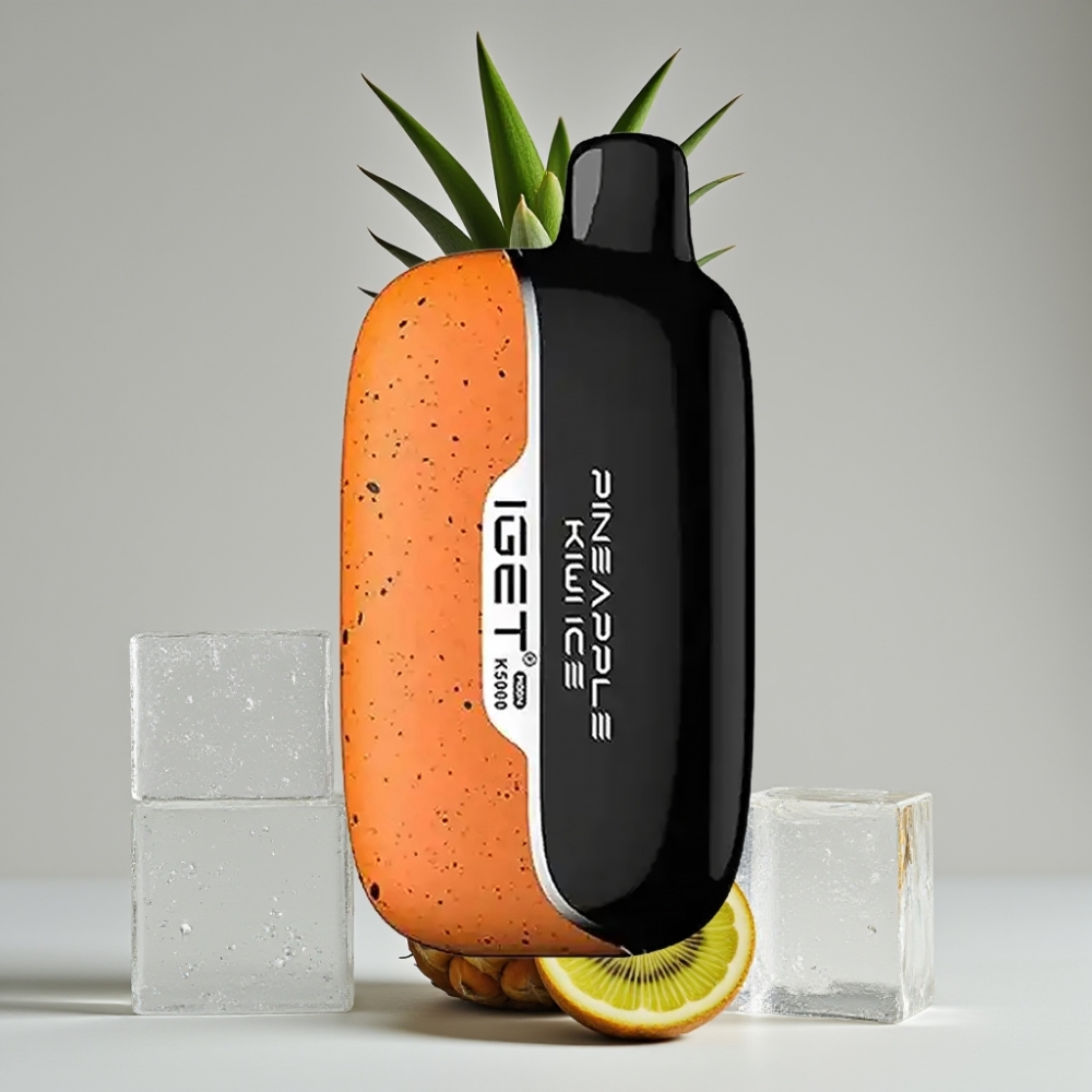 IGET Moon K5000 Puffs Vape Descartável Abacaxi Kiwi Gelo – 5000 Tragadas, Bobina Mesh 1.35 Ohm