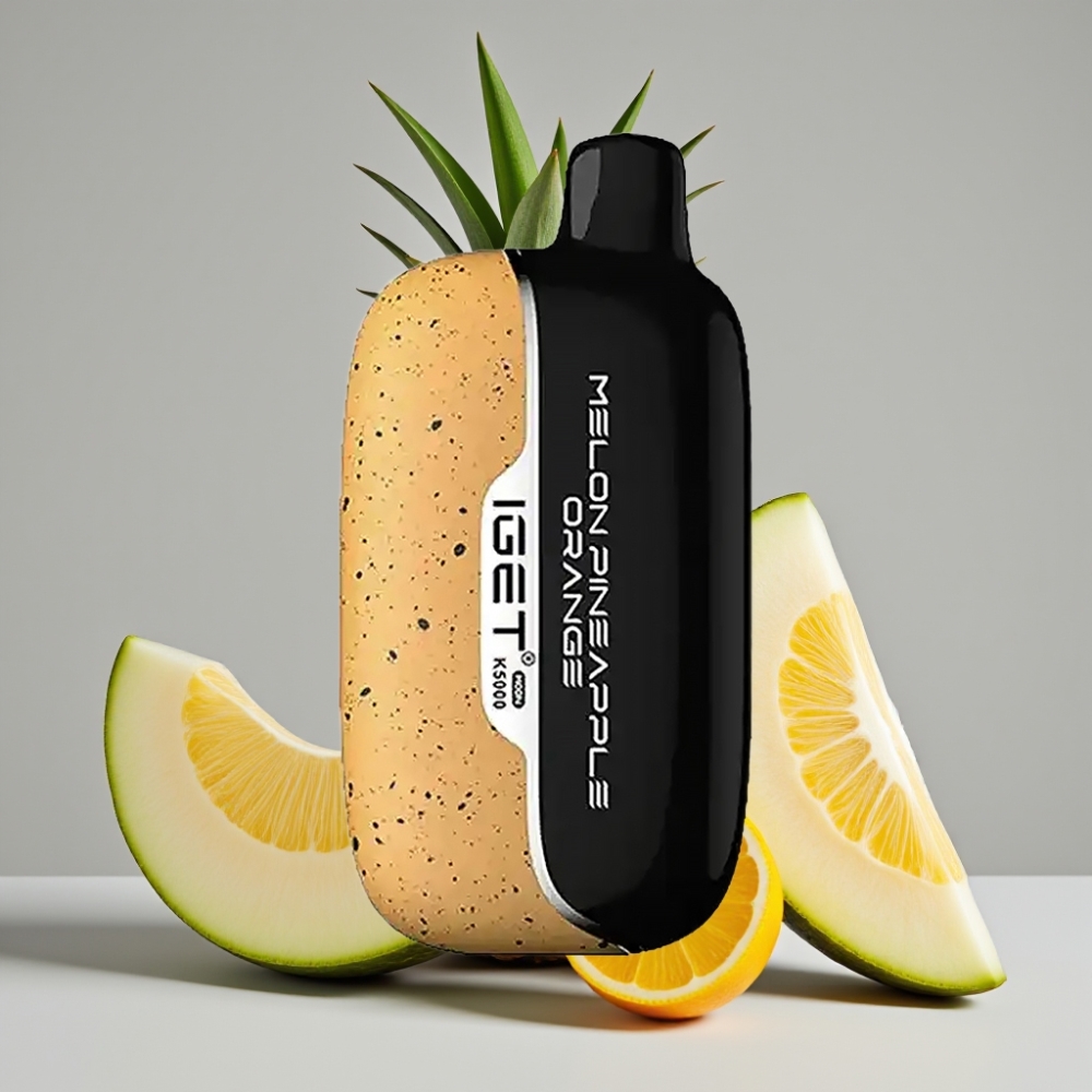 IGET Moon K5000 Puffs Vape Descartável Melão Abacaxi Laranja - 81.5g, 5000 Puffs, Bobina Mesh 1.35 Ohm