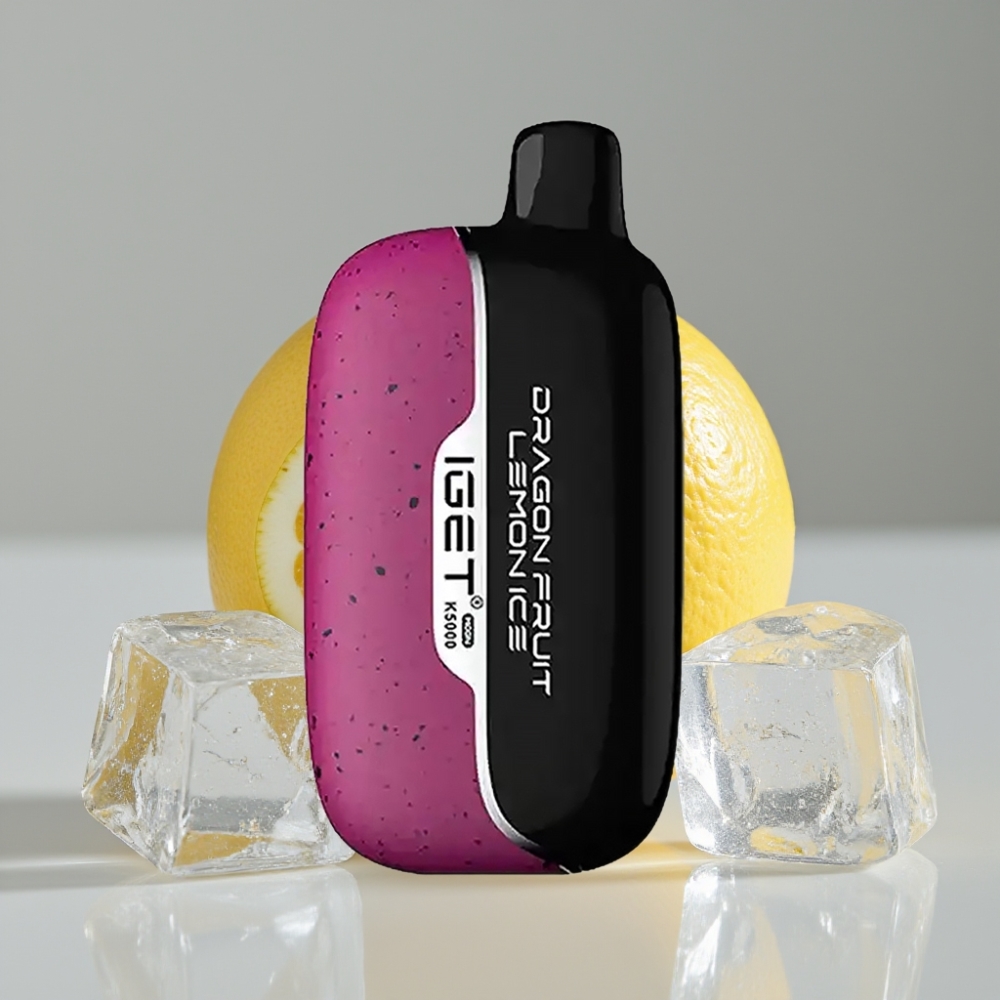 IGET Moon K5000 Puffs Vape Descongelado de Limão e Fruta-do-Dragão - 5000 Tragadas, 81.5g, PC, 1.35 Ohm
