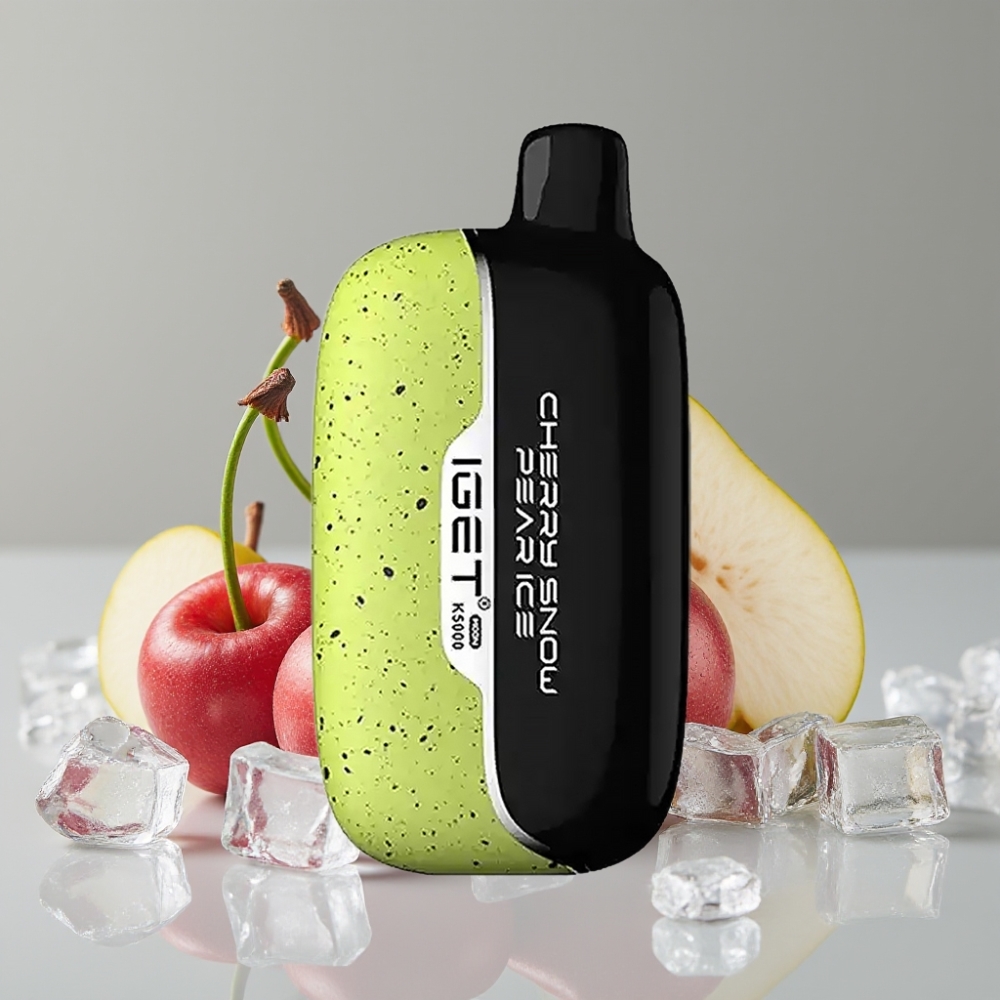 IGET Moon K5000 Puffs Vaporizador Descartável Cereja Neve Pêra Gelo – 5000 Tragadas, Bobina Mesh 1.35 Ohm, PC, 81.5 g