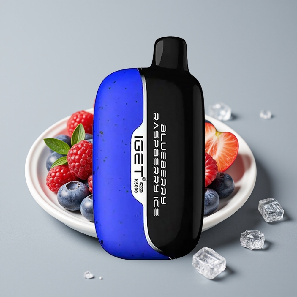 IGET Moon K5000 Puffs Vaporizador Descartável Mirtilo Framboesa Gelo – 5000 Tragadas, 81.5 g, PC, 1.35 Ohm Mesh