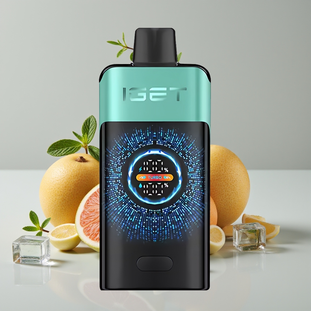 IGET ONE 12000 Puffs Disposable Vape Brisa Montanha Menta Gelo com Tela Colorida Curva e Bateria 2700 mAh