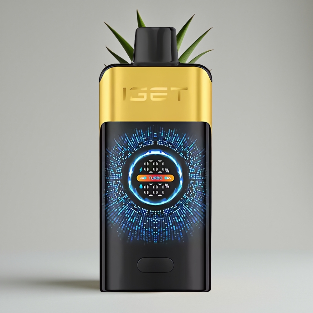 IGET ONE 12000 Puffs Disposable Vape Kiwi Abacaxi com Tela Colorida Curva e Bateria 2700 mAh
