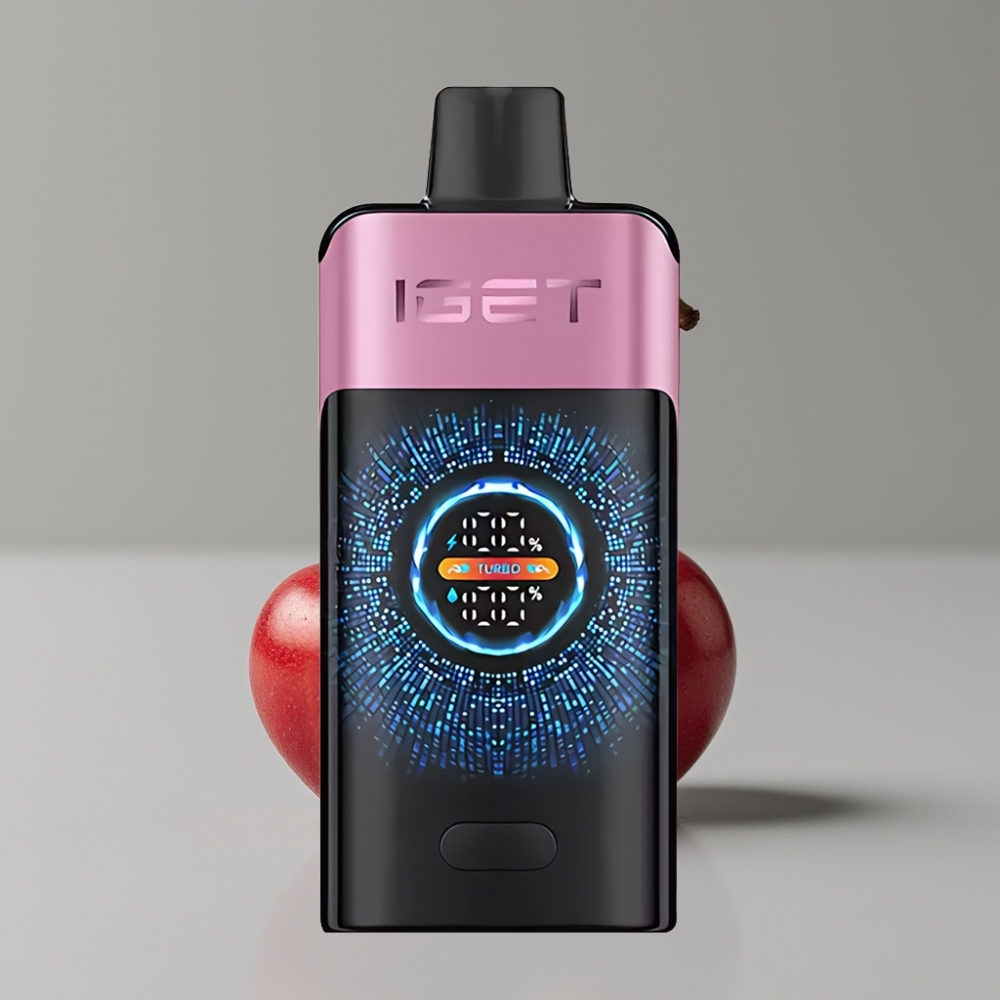 IGET ONE 12000 Puffs Disposable Vape Monstro Cereja com Tela Colorida Curva, 2700 mAh, 0.6 ohm Dual Mesh Coil