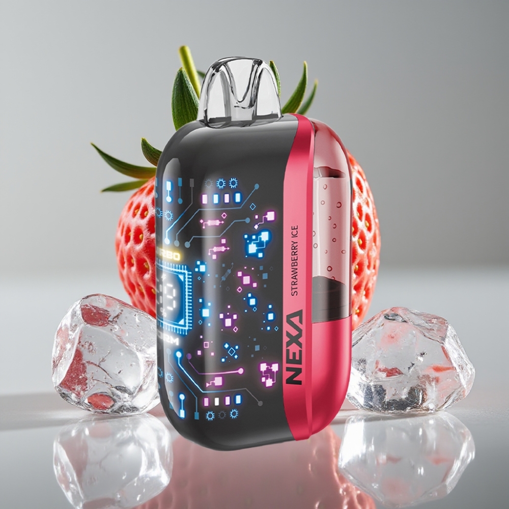 NEXA Ultra 50K Disposable Vape 20ml 800mAh Morango Gelo 5% Nicotina Tela 3D Tipo-C