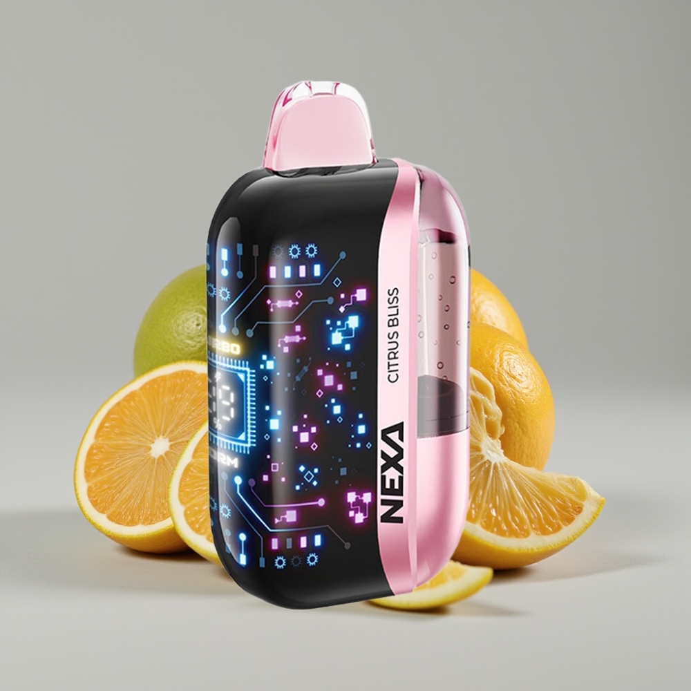 NEXA Ultra 50K Disposable Vape 20ml Delícia Cítrica 5% Nicotina Tela 3D Tipo-C