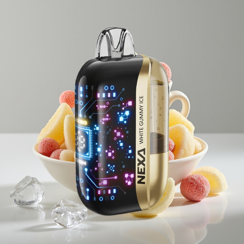 NEXA Ultra 50K Disposable Vape 20ml Goma Branca Gelada com Tela 3D e Tipo-C