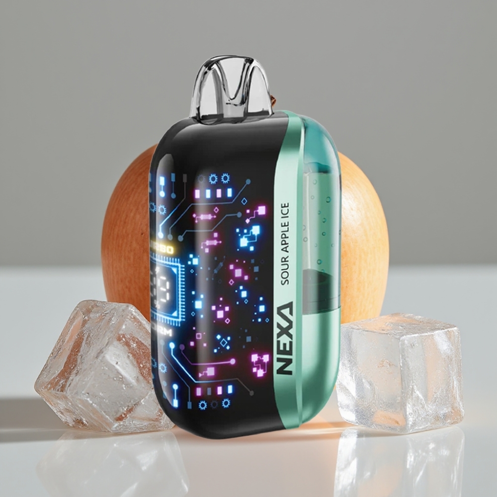 NEXA Ultra 50K Disposable Vape Maçã Verde Gelada com Tela 3D Curva e Carregamento Type-C