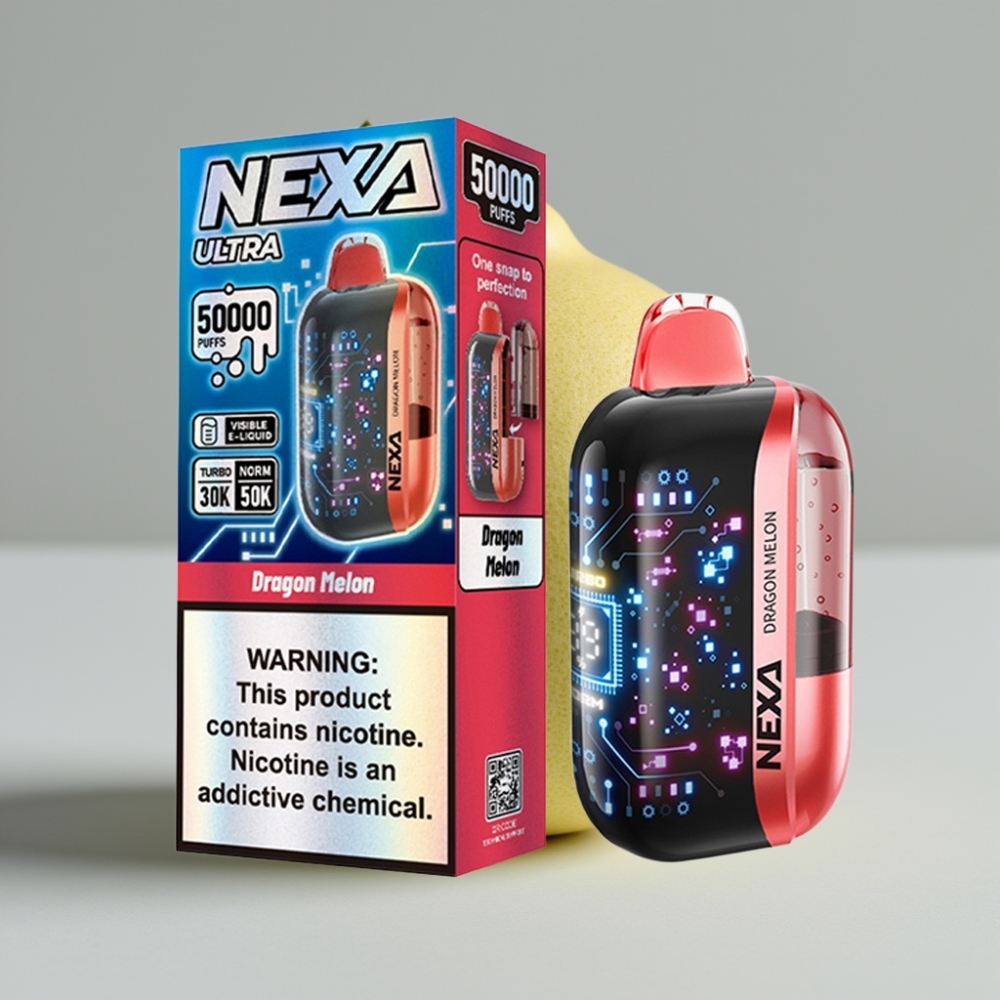 NEXA Ultra 50K Disposable Vape Melão Dragão com Tela 3D Curva e Carregamento Type-C