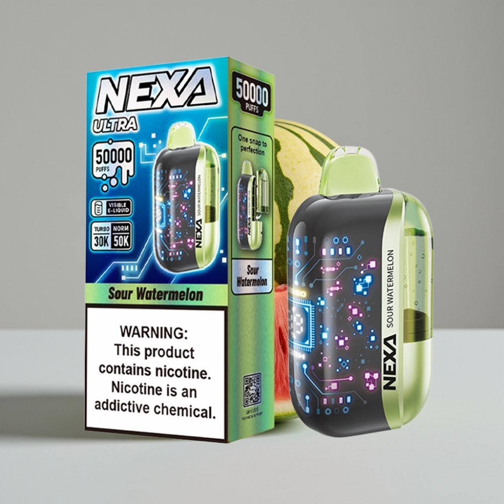 NEXA Ultra 50K Disposable Vape Melancia Azeda com Tela 3D Curva e Carregamento Type-C