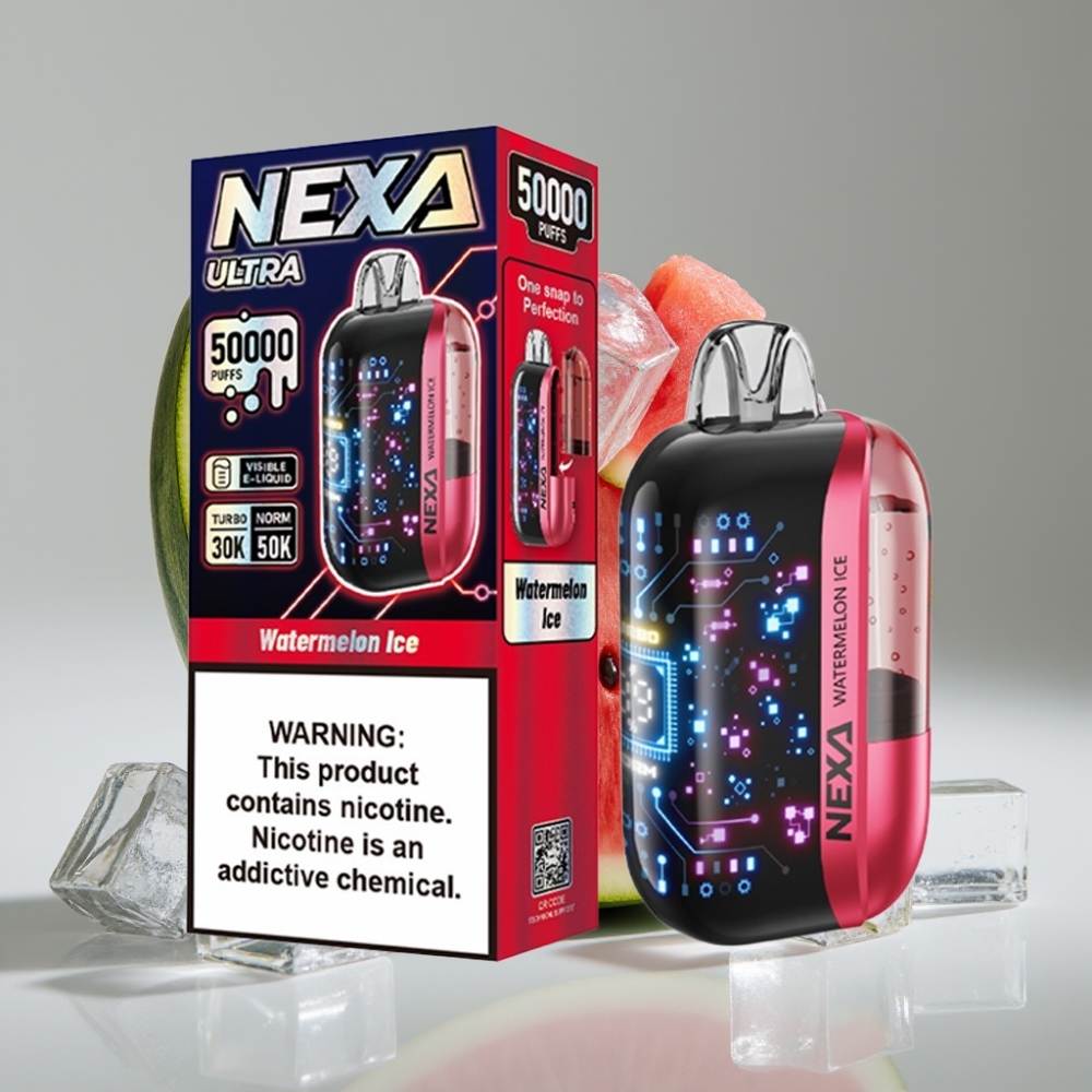 NEXA Ultra 50K Disposable Vape Melancia Gelo 20ml 5% 800mAh Tipo-C