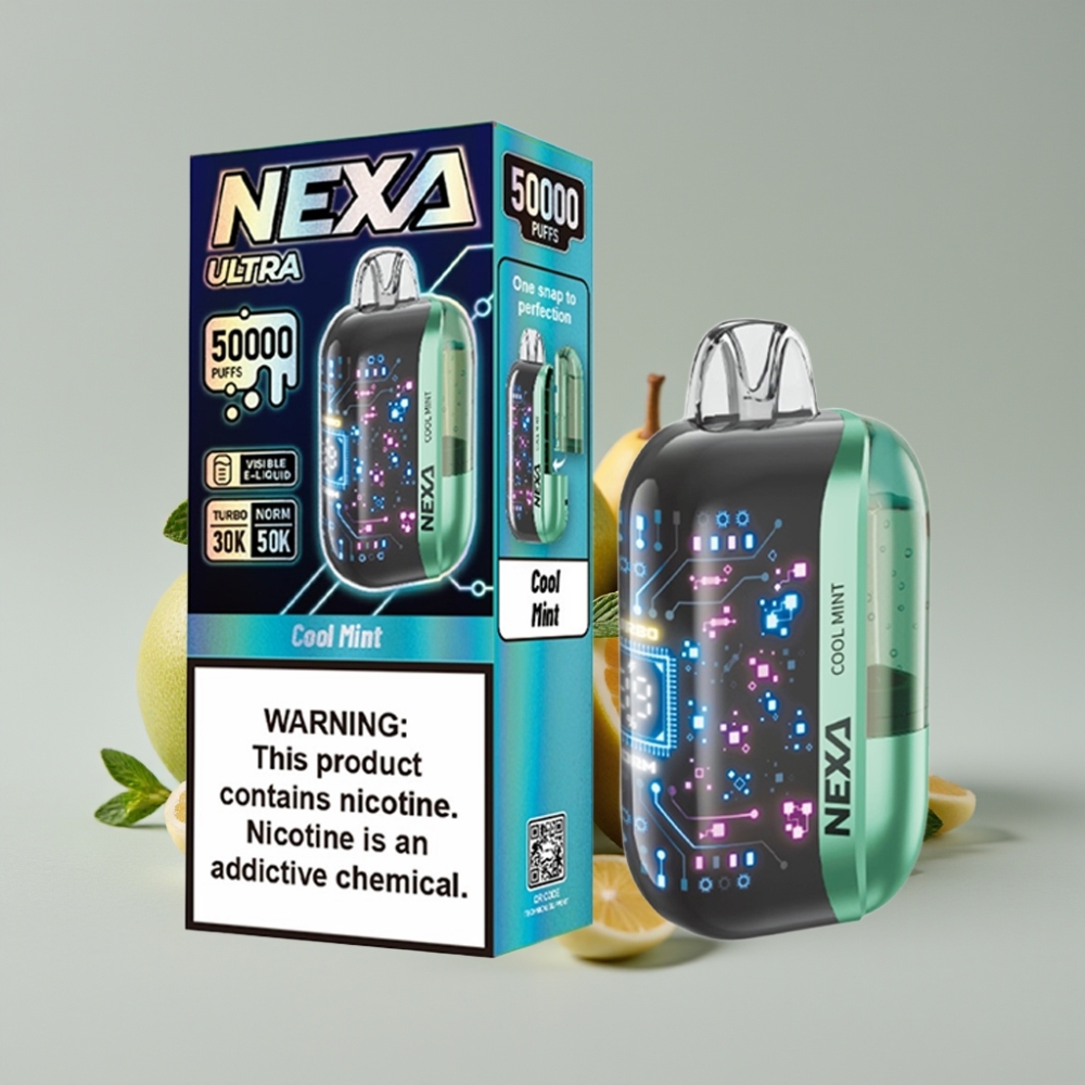 NEXA Ultra 50K Disposable Vape Menta Fresca com Tela 3D Curva e Carregamento Type-C
