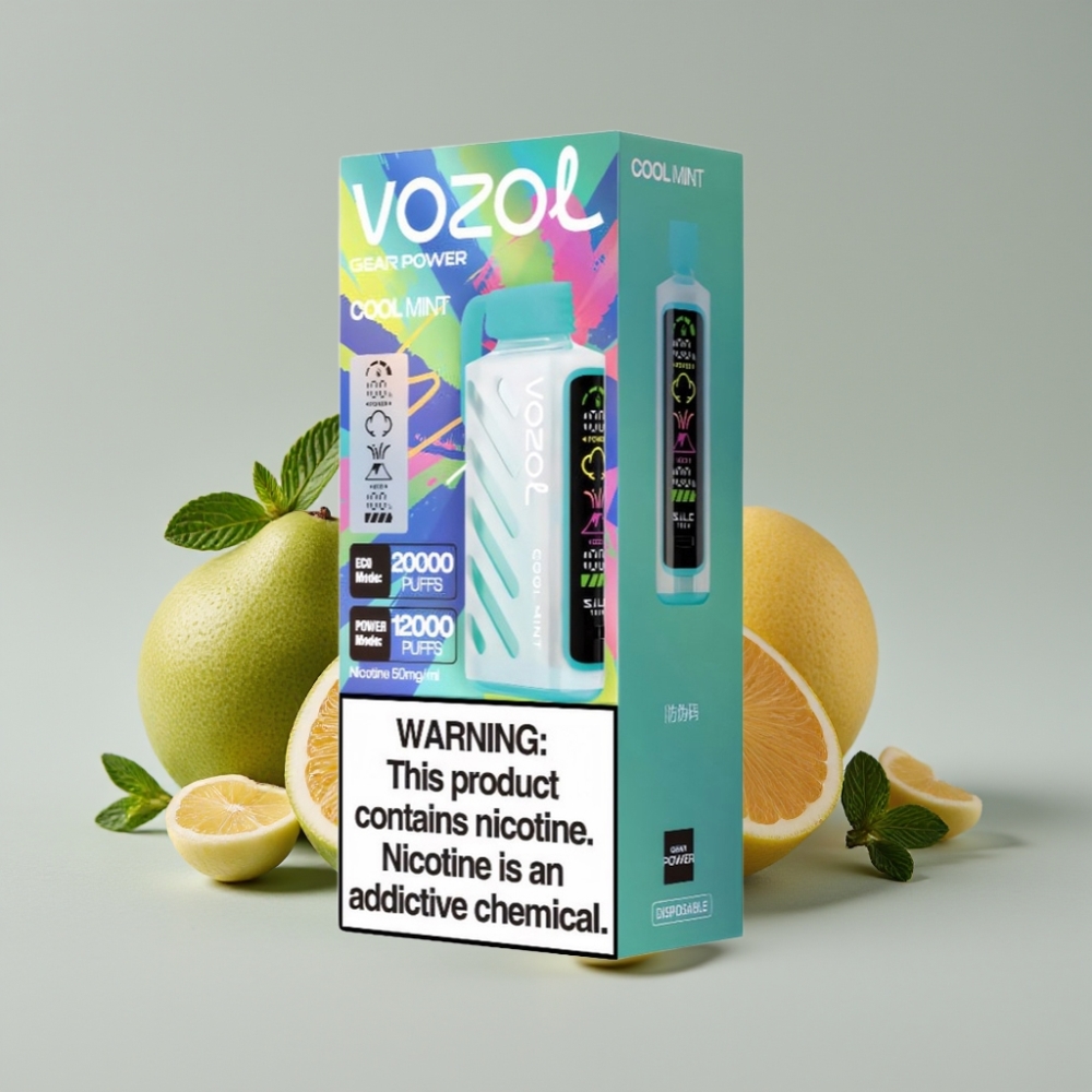 VOZOL Gear Power 20000 Puffs Menta Fresca com Tela Inteira e Dual Mesh Coil