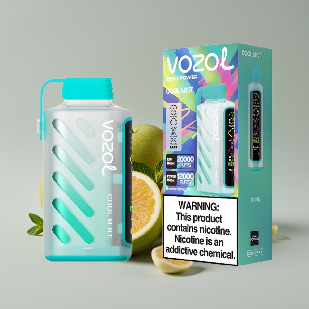 VOZOL Gear Power 20000 Puffs Menta Fresca com Tela Inteira e Dual Mesh Coil
