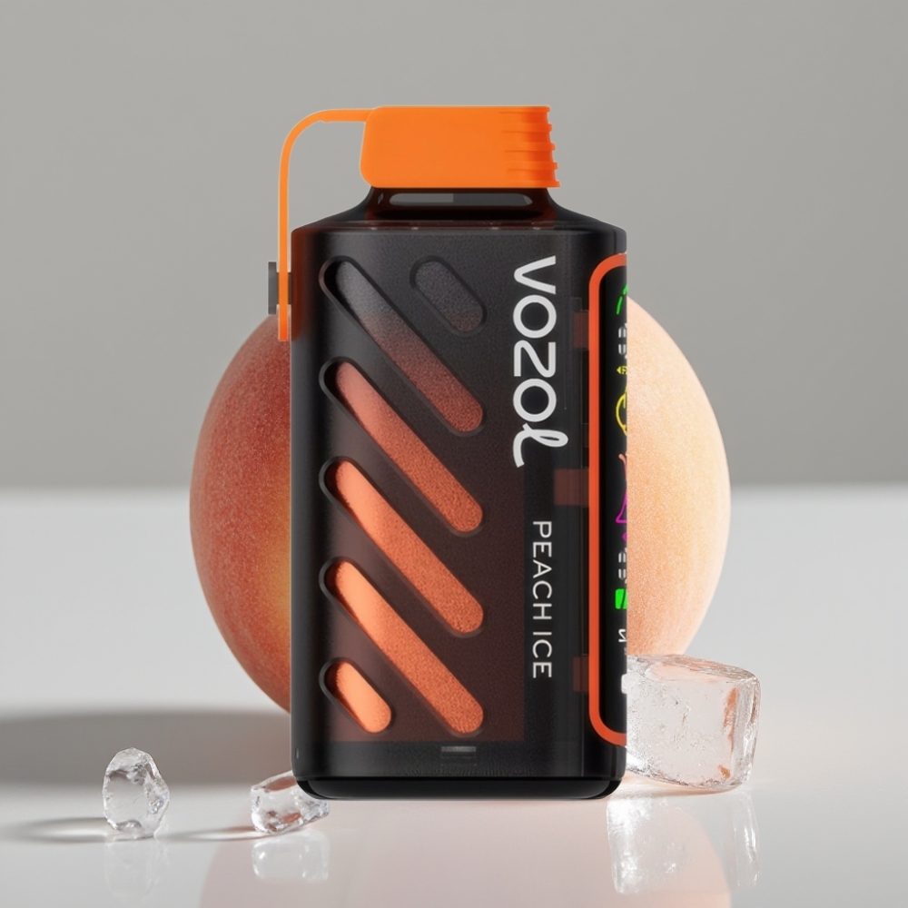 VOZOL Gear Power 20000 Puffs S.i.L.C. Tech Dual Mesh Coil Pêssego Gelo