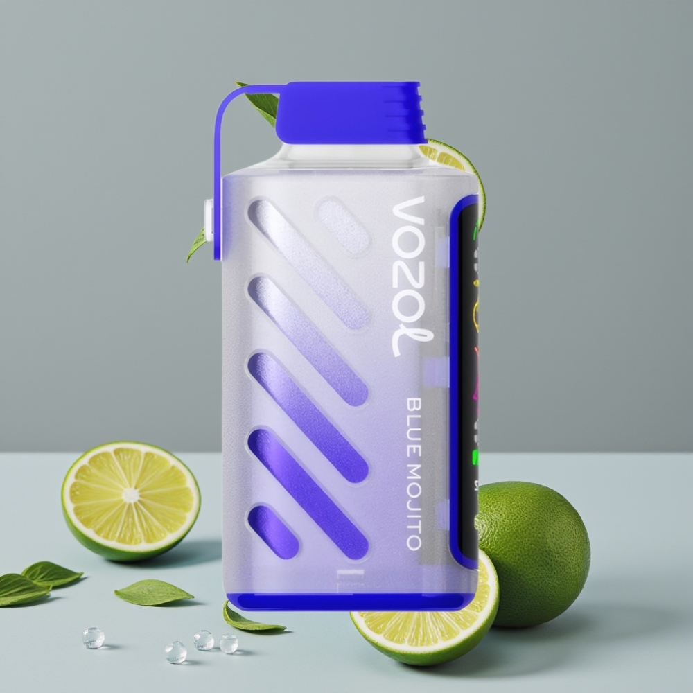 VOZOL Gear Power 20000 Puffs Vape Descartável Mojito Azul com Tela Inteira e Dual Mesh Coil