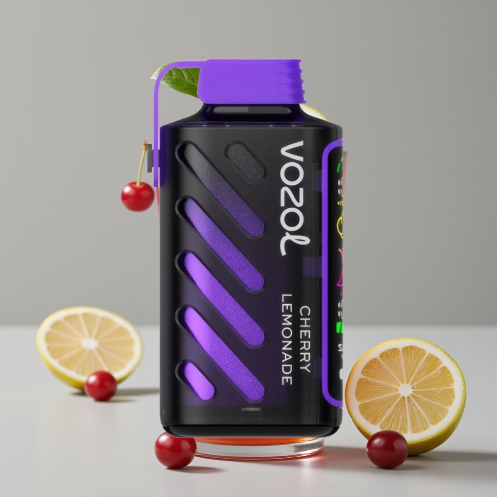 VOZOL Gear Power 20000 Puffs com S.i.L.C. Tech, Tela Inteira, Sabor Limonada Cereja e Dual Mesh Coil