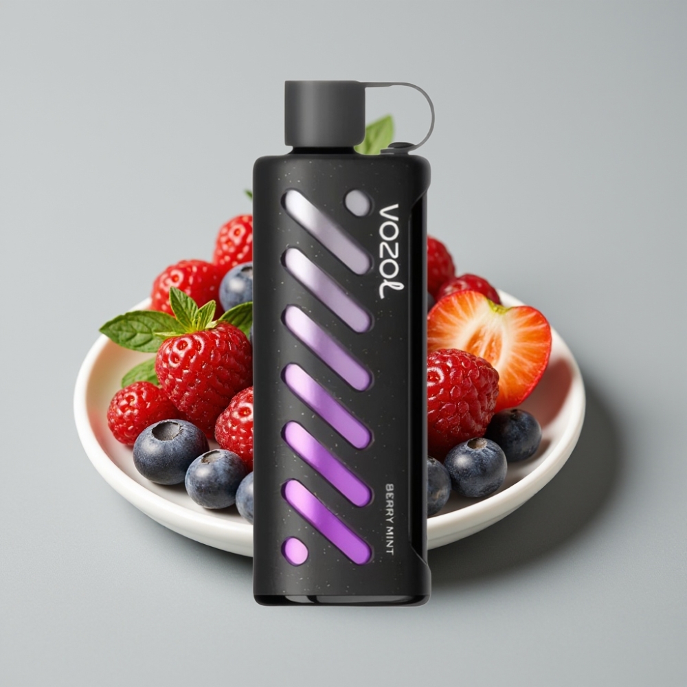 VOZOL Gear Shisha 25000 Puffs - Menta com Frutas Vermelhas, Dual Mesh, S.i.L.C Tech, 1000mAh