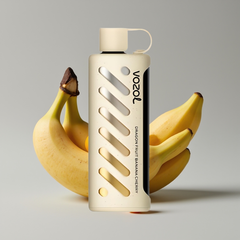 VOZOL Gear Shisha 25000 Puffs Vape Fruta do Dragão Banana Cereja com S.i.L.C Tech e Dual Mesh