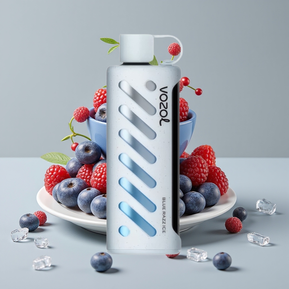 VOZOL Gear Shisha 25000 Puffs Vape Mirtilo Gelo com S.i.L.C Tech e Dual Mesh