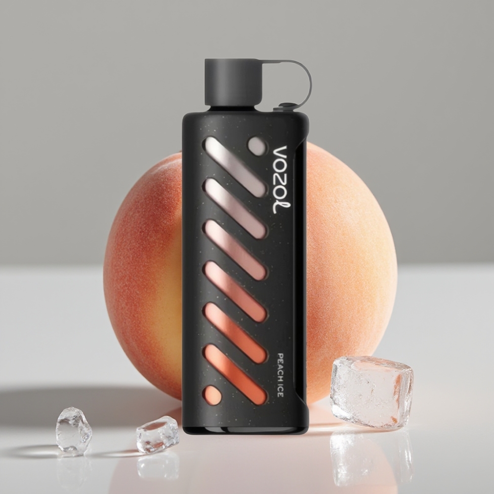 VOZOL Gear Shisha 25000 Puffs Vape Pêssego Gelo com S.i.L.C Tech e Dual Mesh Dual Modes