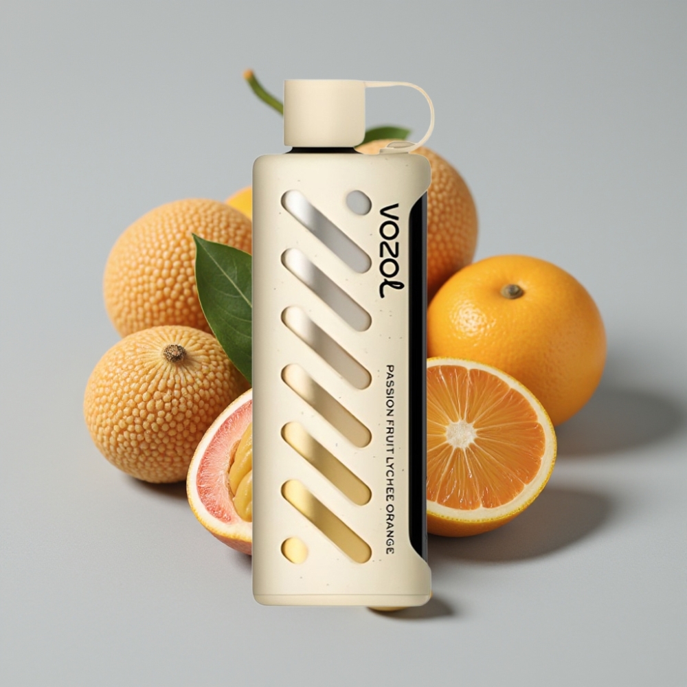 VOZOL Gear Shisha 25000 Puffs Vape Sabor Maracujá Lichia Laranja com S.i.L.C Tech e Dual Mesh