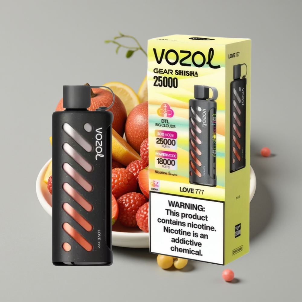VOZOL Gear Shisha 25000 Puffs Vaporizador Descartável Amor 777 com 30 Sabores Deliciosos e S.i.L.C Tech
