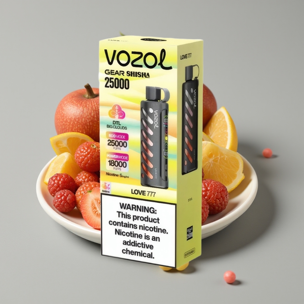VOZOL Gear Shisha 25000 Puffs Vaporizador Descartável Amor 777 com 30 Sabores Deliciosos e S.i.L.C Tech