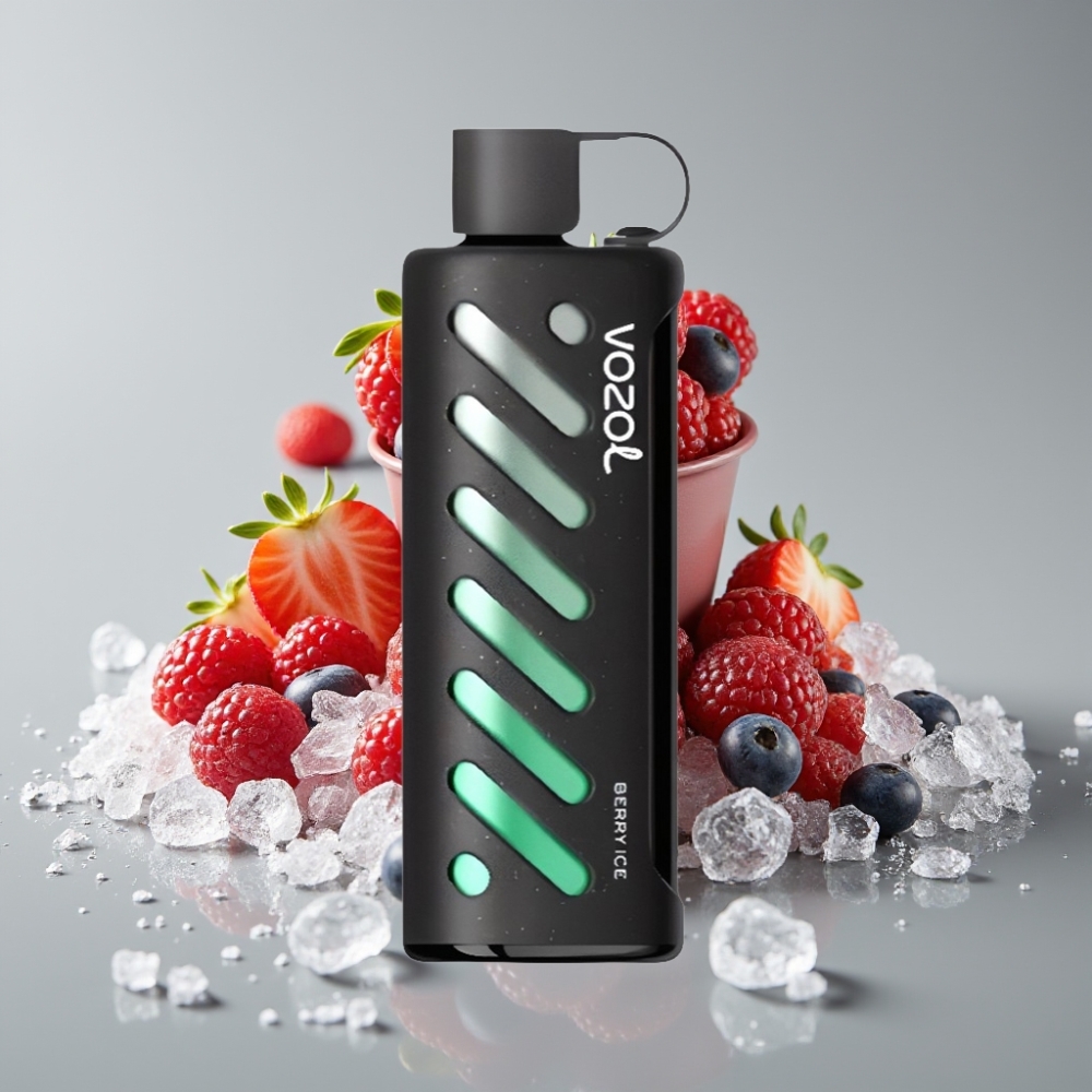 VOZOL Gear Shisha 25000 Puffs com Sabor Gelado de Frutas Vermelhas, 5mg/ml, 1000mAh, Dual Mesh