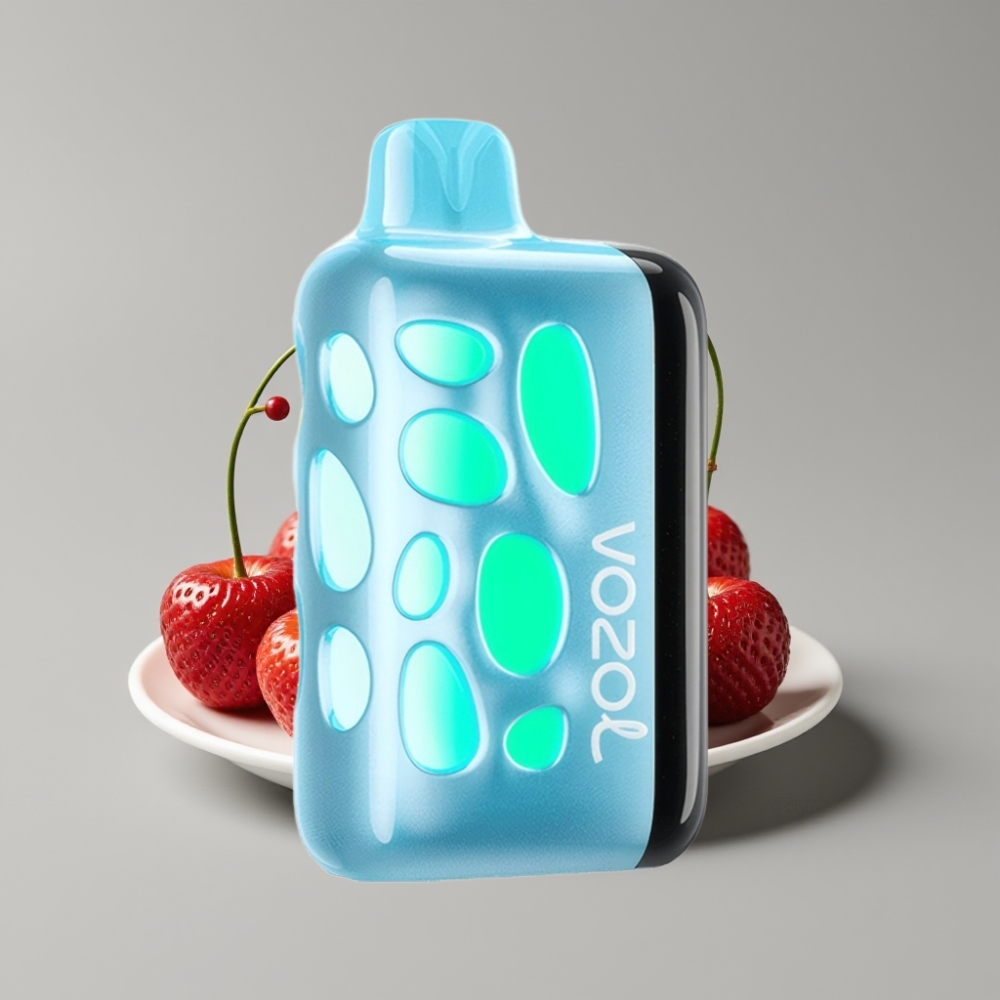 VOZOL RAVE 40000 Disposable Vape Cereja Morango com Design Vibrante de 270° e Modo Festa com Batida Sincronizada