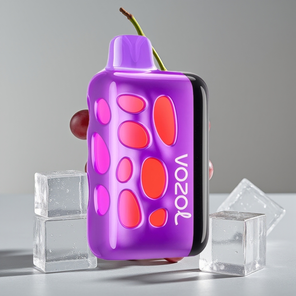 VOZOL RAVE 40000 Disposable Vape Uva Gelo com Design Vibrante 270° e Modo Festa Sincronizado