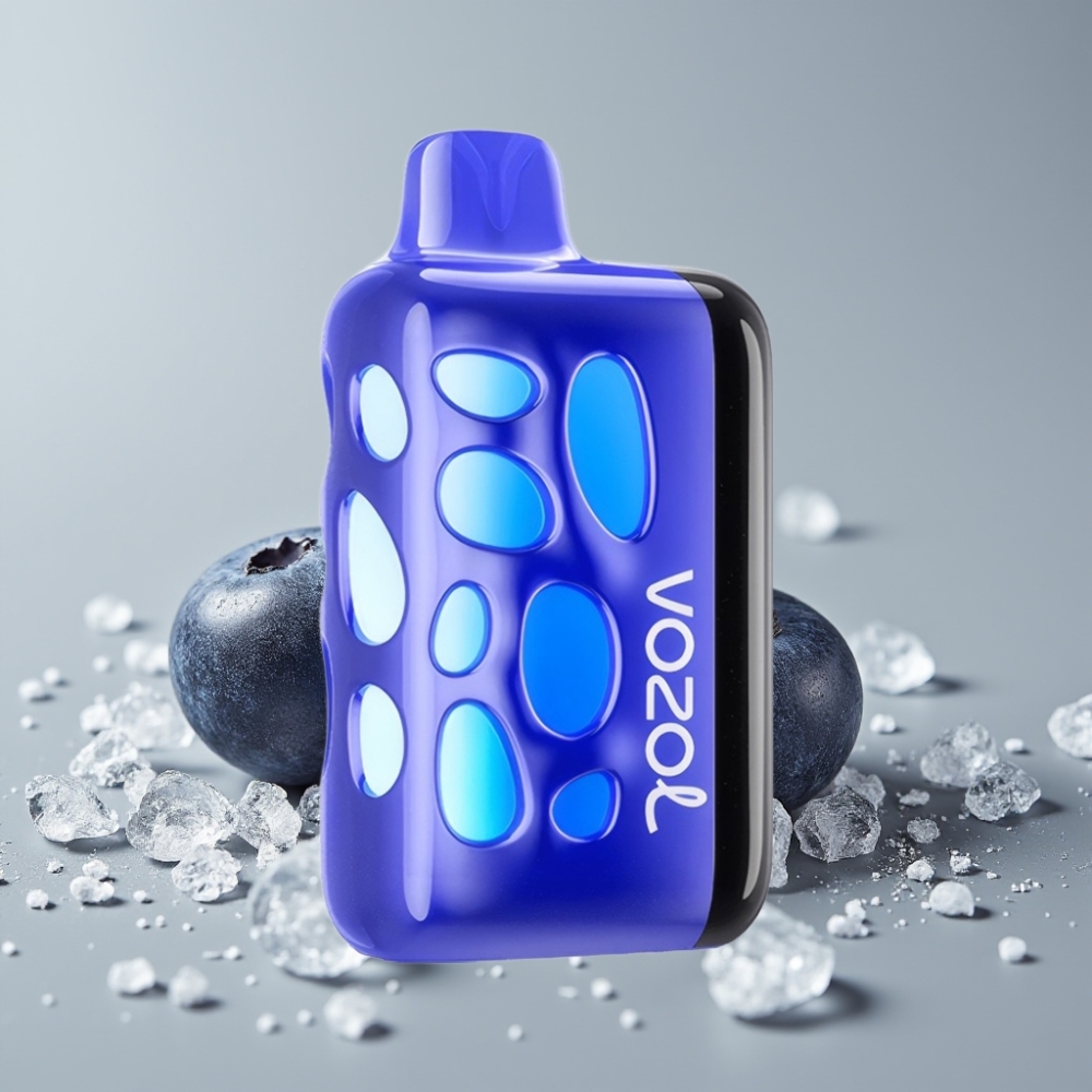 VOZOL RAVE 40000 Vaporizador Descartável Mirtilo Gelo com Design Brilhante 270° e Modo Festa Sincronizado