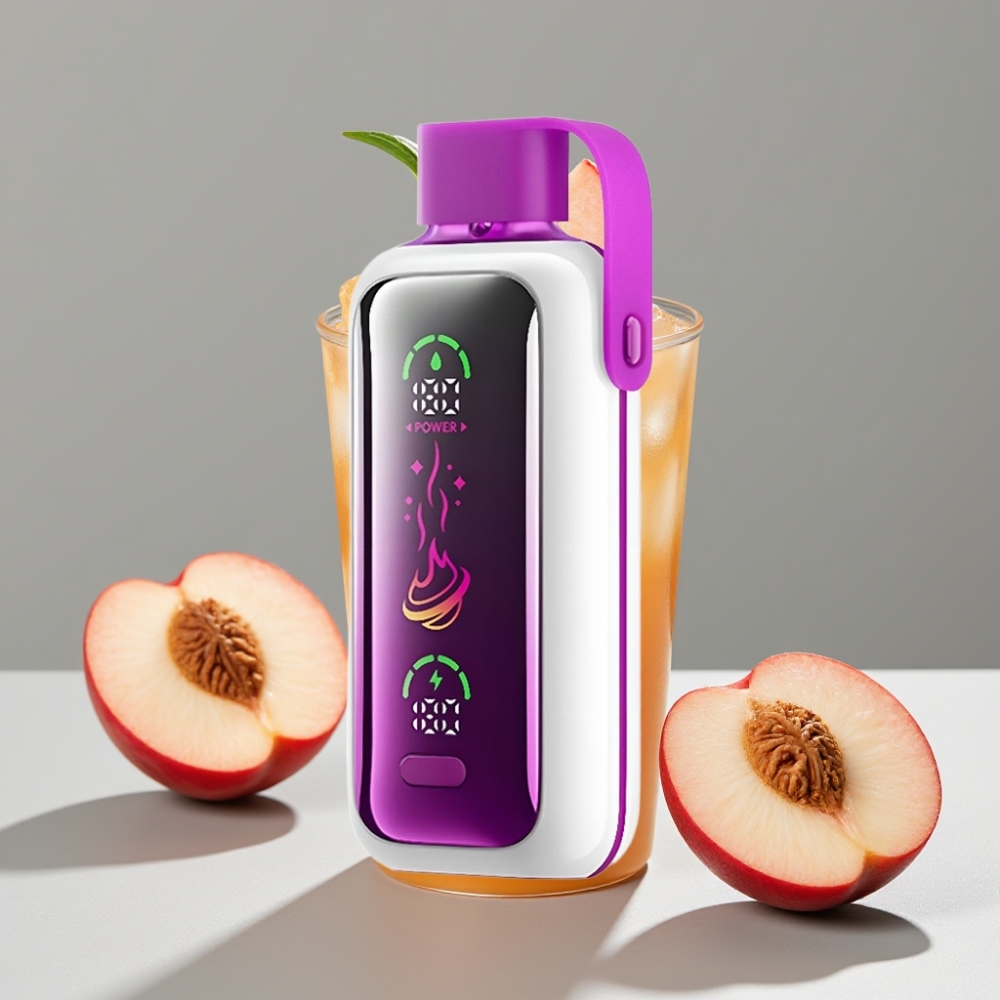VOZOL Star 20000 Puffs Vape Juice Pêssego Gelo com Tela HD 2.2" e Bateria 650mAh