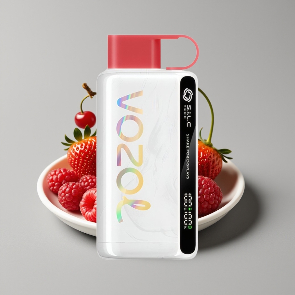 VOZOL STAR 9000/12000 Disposable Vape Morango Framboesa Cereja com S.i.L.C TECH e 30% de Carga Mais Rápida