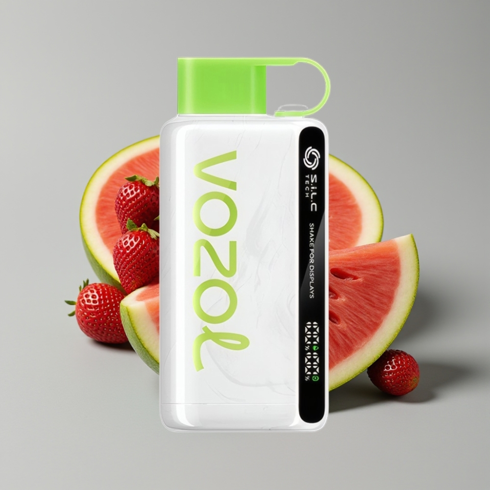 VOZOL STAR 9000/12000 Disposable Vape Morango Melancia com S.i.L.C TECH, Recarga Rápida 30% e 650mAh