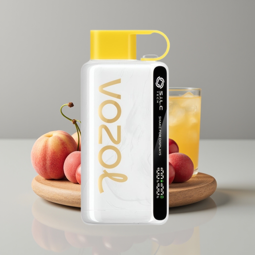 VOZOL STAR 9000/12000 Vape Descartável Cereja Pêssego Limonada com S.i.L.C TECH e Recarga 30% Mais Rápida