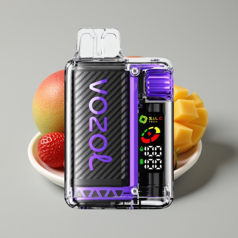 VOZOL Vista 20000 Puffs Recarregável Morango Manga Tela OLED Bateria 650mAh 2% Nicotina