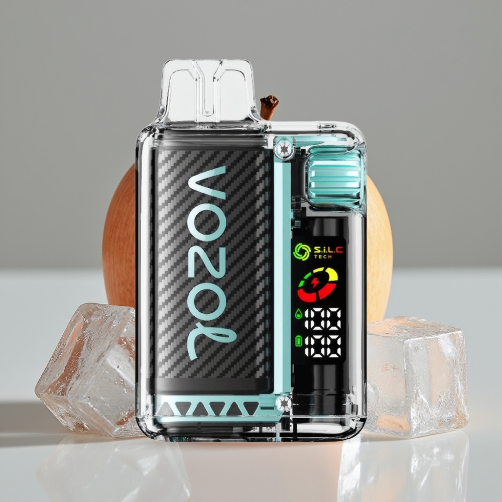 VOZOL Vista 20000 Puffs Recarregável Sabor Maçã Verde Gelada com Tela OLED e Bateria 650mAh
