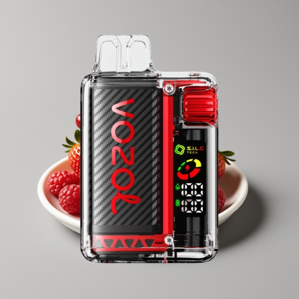 VOZOL Vista 20000 Puffs Recarregável Sabor Morango Framboesa Cereja com Bateria 650mAh e Tela OLED