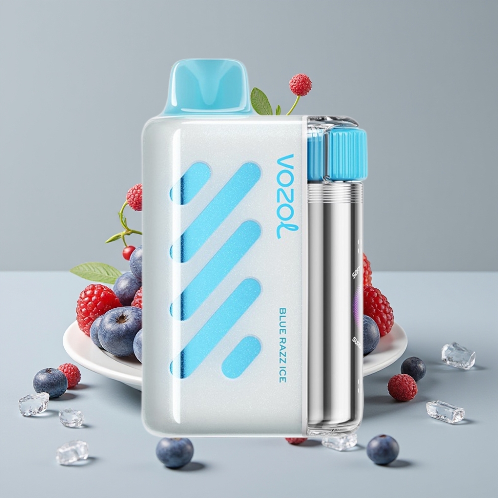 VOZOL VISTA 40000 Puffs Rechargeable MTL Vape com Sabor Framboesa Azul Gelada e Tela